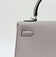 Hermes Kelly 25 Togo Leather Silver Hardware Galet - 25x17x7cm - 6