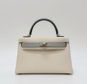 Hermes Kelly 19 Epsom Leather Gold Hardware Milkshake White/Light Gray - 20x13x6cm - 1