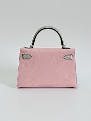 Hermes Kelly 19 Chèvre Leather Silver Hardware Sakura Pink/Pearl Grey - 20x13x6cm - 4