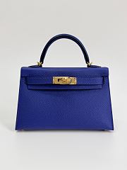 Hermes Kelly 19 Epsom Leather Gold Hardware Blue - 20x13x6cm - 1