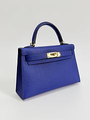 Hermes Kelly 19 Epsom Leather Gold Hardware Blue - 20x13x6cm - 2