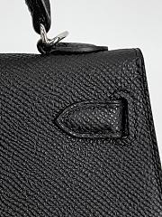 Hermes Kelly 19 Epsom Leather Silver Hardware Black - 20x13x6cm - 5