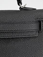 Hermes Kelly 19 Epsom Leather Silver Hardware Black - 20x13x6cm - 4