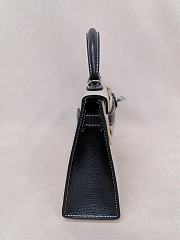 Hermes Kelly 19 Chèvre Leather Silver Hardware White/Black - 20x13x6cm - 6