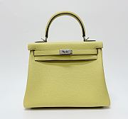 Hermes Kelly 25 Togo Leather Silver Hardware Chick Yellow - 25x17x7cm - 1