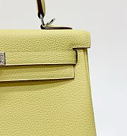 Hermes Kelly 25 Togo Leather Silver Hardware Chick Yellow - 25x17x7cm - 2