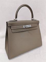 Hermes Kelly 28 Epsom Leather Silver Hardware Etaupe - 28x22x11.5cm - 5
