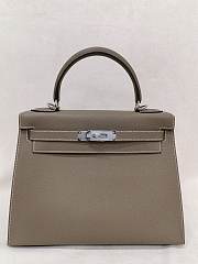 Hermes Kelly 28 Epsom Leather Silver Hardware Etaupe - 28x22x11.5cm - 3