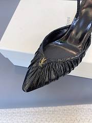 YSL Folie Slingback Pumps In Smooth Leather And Faux-Python Black 7.5cm - 3