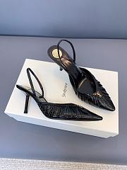 YSL Folie Slingback Pumps In Smooth Leather And Faux-Python Black 7.5cm - 1
