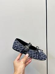 Miumiu Tweed Check Ballerinas Blue/Ivory 5F653E - 6