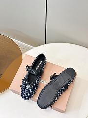 Miumiu Tweed Check Ballerinas Blue/Ivory 5F653E - 5
