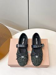 Miumiu Plaid Tweed Ballerinas Loden Green 5F653E - 1