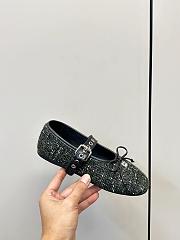Miumiu Plaid Tweed Ballerinas Loden Green 5F653E - 6