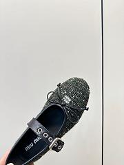 Miumiu Plaid Tweed Ballerinas Loden Green 5F653E - 5
