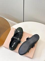 Miumiu Plaid Tweed Ballerinas Loden Green 5F653E - 3