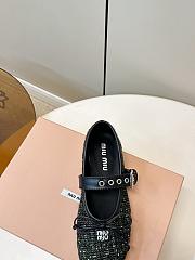 Miumiu Plaid Tweed Ballerinas Loden Green 5F653E - 2