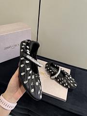 Jimmy Choo Jade Ballerina Black Satin with Crystal - 2