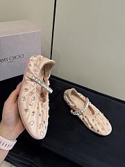 Jimmy Choo Jade Ballerina Macaron Satin with Crystal Embellishment - 6