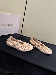 Jimmy Choo Jade Ballerina Macaron Satin with Crystal Embellishment - 5