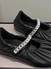 Jimmy Choo Jade Ballerina Black Soft Nappa Leather with Crystal - 2