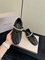Jimmy Choo Jade Ballerina Black Soft Nappa Leather with Crystal - 4