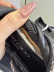 Jimmy Choo Jade Ballerina Black Soft Nappa Leather with Crystal - 6