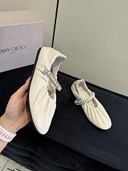 Jimmy Choo Jade Ballerina Latte Soft Nappa Leather with Crystal - 6
