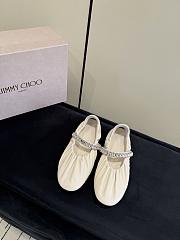 Jimmy Choo Jade Ballerina Latte Soft Nappa Leather with Crystal - 5