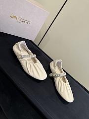 Jimmy Choo Jade Ballerina Latte Soft Nappa Leather with Crystal - 4
