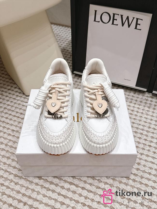 Chloe Nama Wedge Sneaker Lovely White - 1