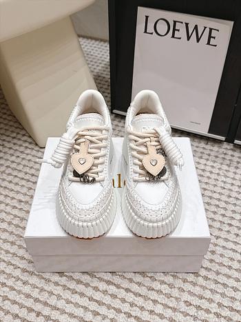 Chloe Nama Wedge Sneaker Lovely White