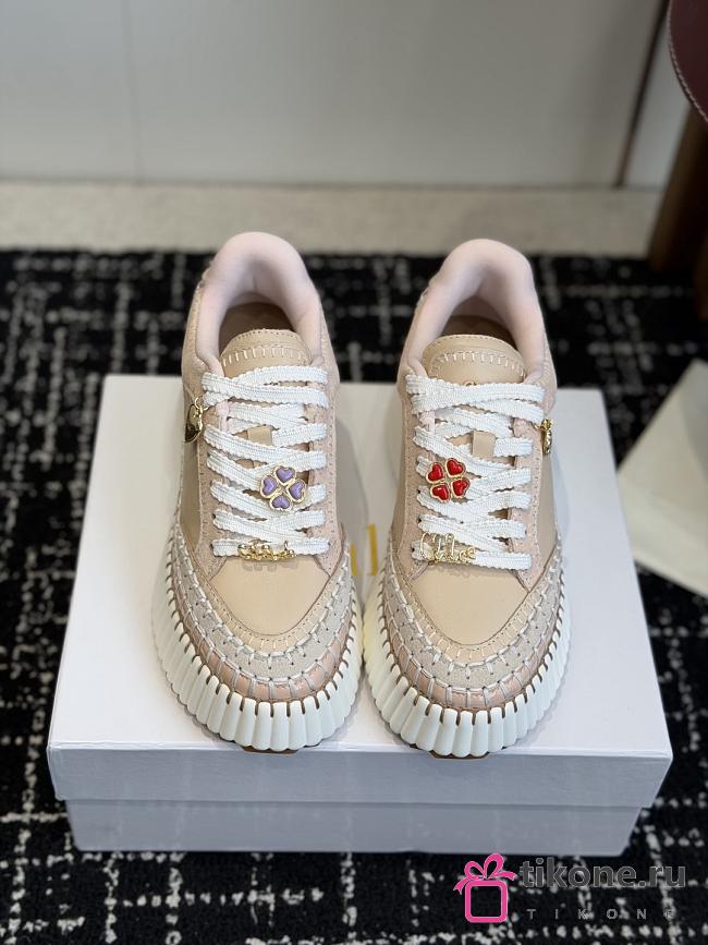 Chloe Nama Wedge Sneaker Dove Grey - 1