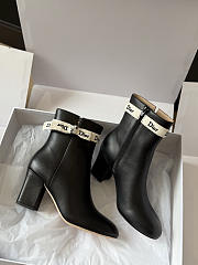 J'Adior Heeled Ankle Boot Black Lamskin 7.5cm - 6