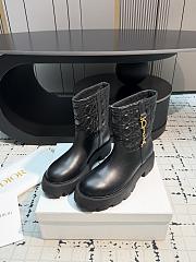 Diorly Ankle Boot Black Calfskin and Quilted Cannage Lambskin - 4