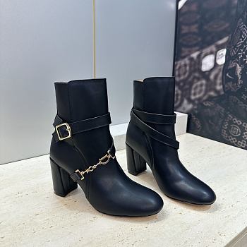 Diorly Heeled Ankle Boot Black Shiny Calfskin 8.5cm