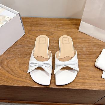 Dior Bow Slide White Lambskin
