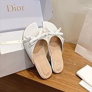 Dior Bow Slide White Lambskin - 5
