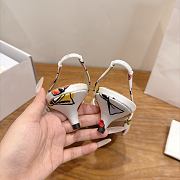 Dioriviera Dior Bow Heeled Slingback Sandal White Technical Twill with Multicolor Dior Bows Motif 4cm - 5