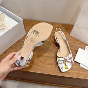 Dioriviera Dior Bow Heeled Slingback Sandal White Technical Twill with Multicolor Dior Bows Motif 4cm - 3