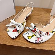 Dioriviera Dior Bow Heeled Slingback Sandal White Technical Twill with Multicolor Dior Bows Motif 4cm - 2
