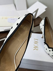 Dior Romance Pump White Cotton Embroidered with Black PolkaDior Motif 8.5cm - 5