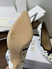 Dior Romance Pump White Cotton Embroidered with Black PolkaDior Motif 8.5cm - 4