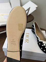 Dior Romance Ballet Flat Black Cotton Embroidered with White PolkaDior Motif - 5