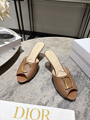 Dior Initials Heeled Slide New Marron Lambskin 7.5cm - 4