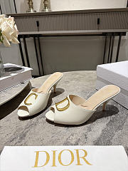 Dior Initials Heeled Slide White Lambskin 7.5cm - 6