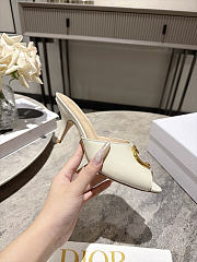 Dior Initials Heeled Slide White Lambskin 7.5cm - 3
