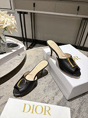 Dior Initials Heeled Slide Black Lambskin 7.5cm - 6