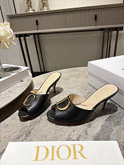Dior Initials Heeled Slide Black Lambskin 7.5cm - 5