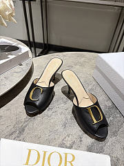 Dior Initials Heeled Slide Black Lambskin 7.5cm - 2
